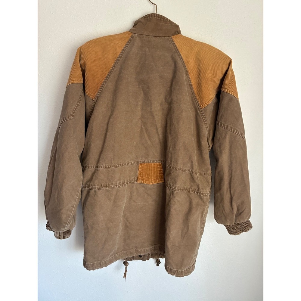 Vintage 90's Spencer Douglas Barn Chore Coat Tan Canvas with Corduroy SIZE S - Picture 6 of 8